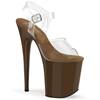 Pleaser - FLAMINGO808 Sandale à bride à la cheville, Pole dance chaussures - Transparent/Marron Product image